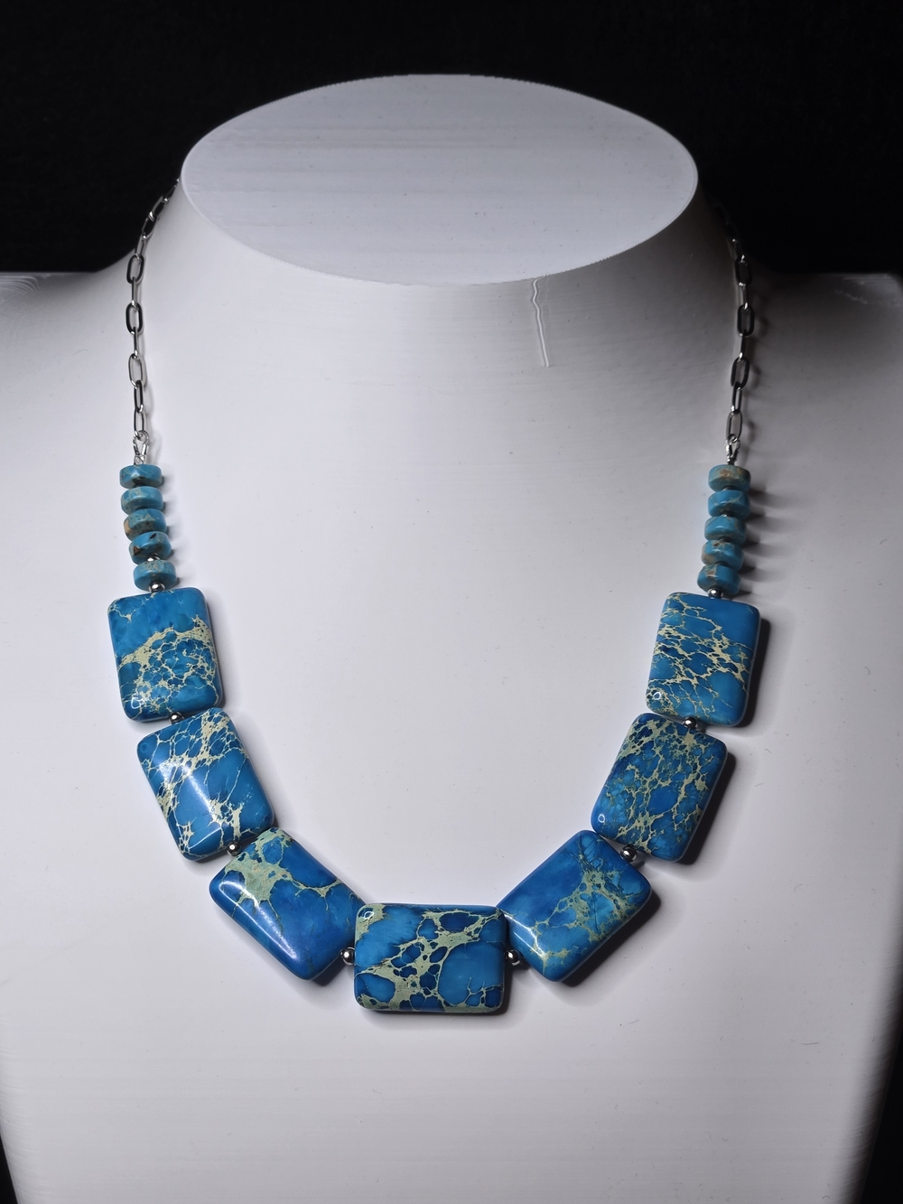 Turquoise Blue Sea Sediment Jasper Necklace